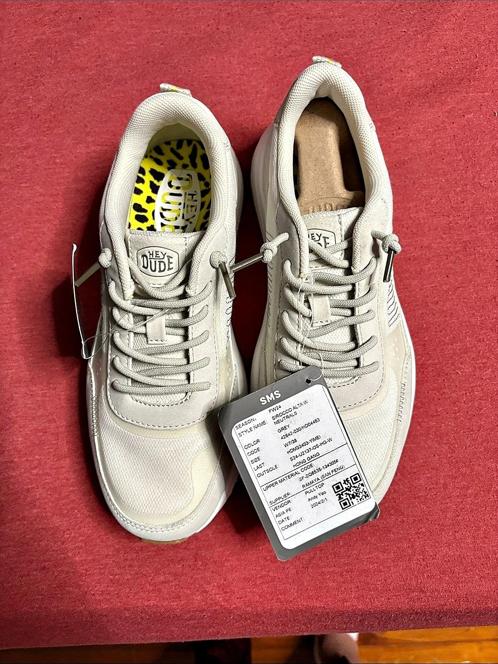 Hey Dude Sirocco Alta W Neutrals Women's Cream Sneakers NWT
